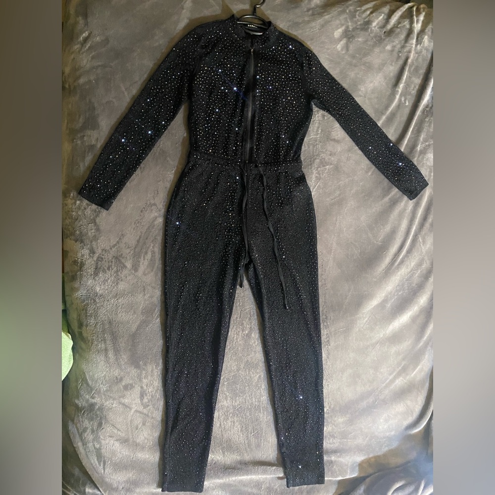 Sheer Black Stud Jumpsuit